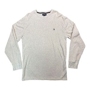 Polo Ralph Lauren Waffle Knit Thermal Shirt Mens XL Gray Long Sleeve Crew Neck